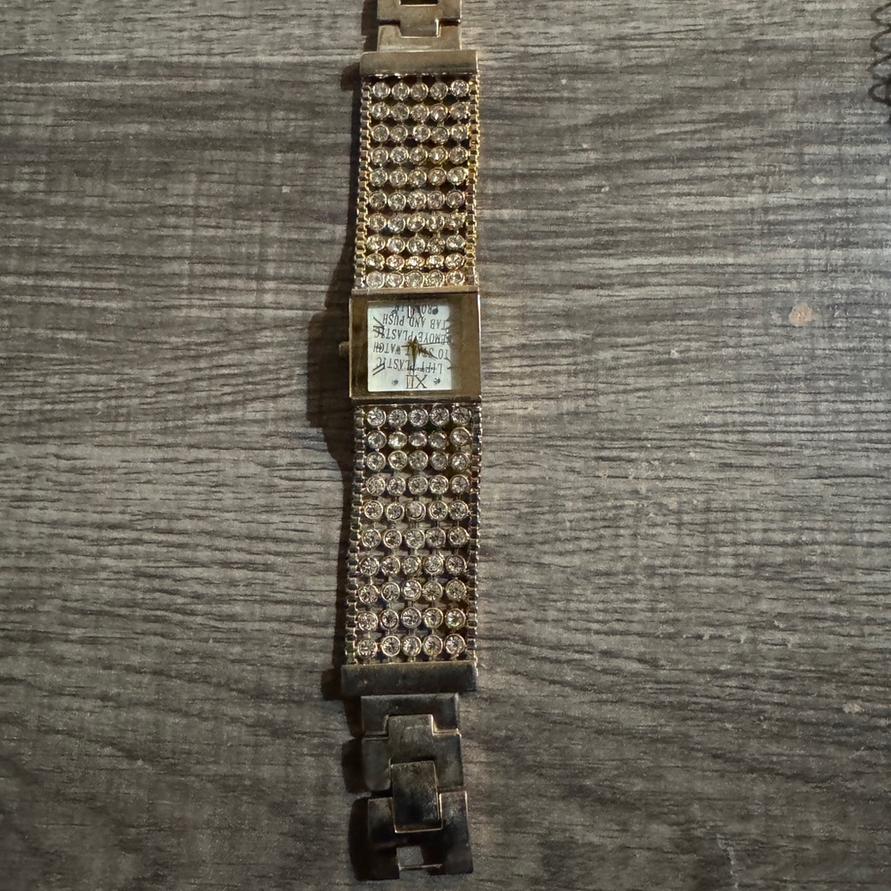 Issac Mizrahi Gold Crystal Bracelet Watch